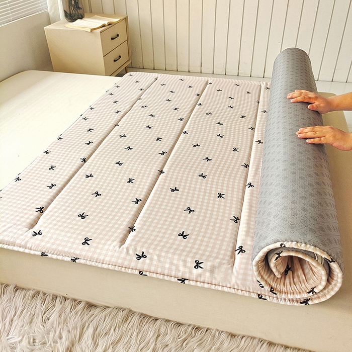 91家纺网 家纺一手货源 找家纺 玉清坊 2025新款水洗棉新疆棉花床垫 蝴蝶-咖