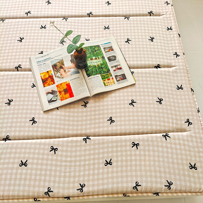 91家纺网 家纺一手货源 找家纺 玉清坊 2025新款水洗棉新疆棉花床垫 蝴蝶-咖