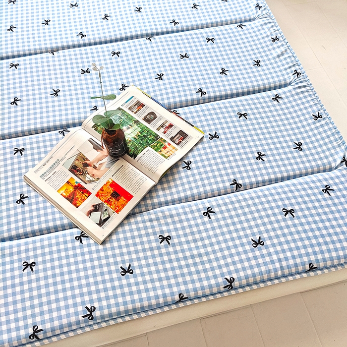 91家纺网 家纺一手货源 找家纺 玉清坊 2025新款水洗棉新疆棉花床垫 蝴蝶-蓝