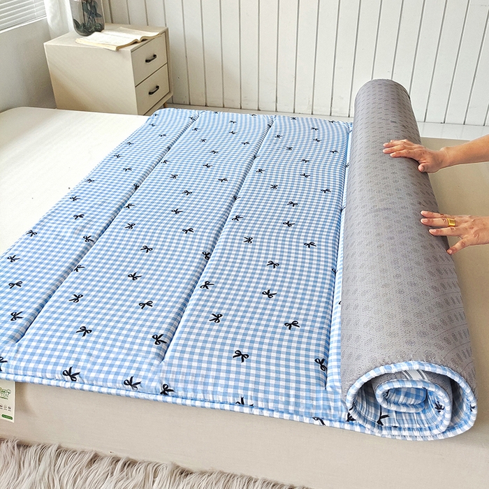 91家纺网 家纺一手货源 找家纺 玉清坊 2025新款水洗棉新疆棉花床垫 蝴蝶-蓝