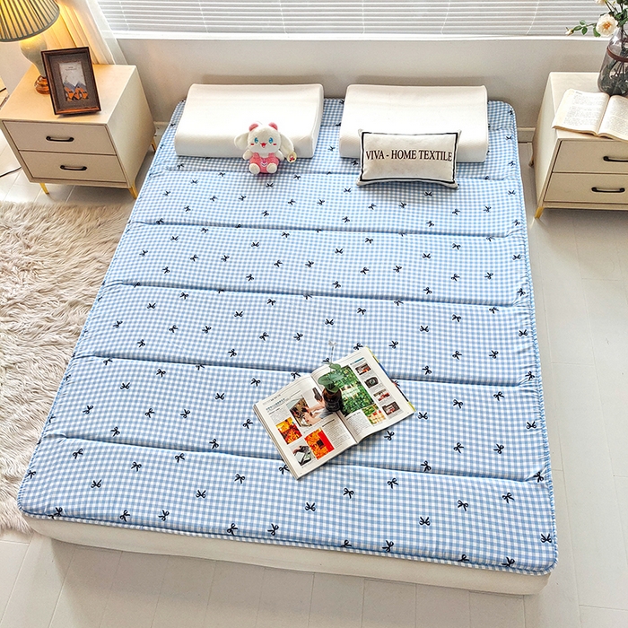 91家纺网 家纺一手货源 找家纺 玉清坊 2025新款水洗棉新疆棉花床垫 蝴蝶-蓝