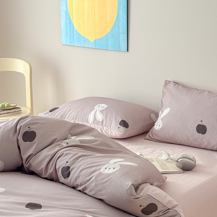 91家纺网 家纺一手货源 找家纺 （总）窝米 2025新款全棉纯棉火山磨毛卡通系列四件套-第一组