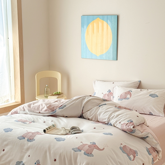 91家纺网 家纺一手货源 找家纺 窝米 2025新款全棉纯棉火山磨毛卡通系列四件套-第一组 向云端