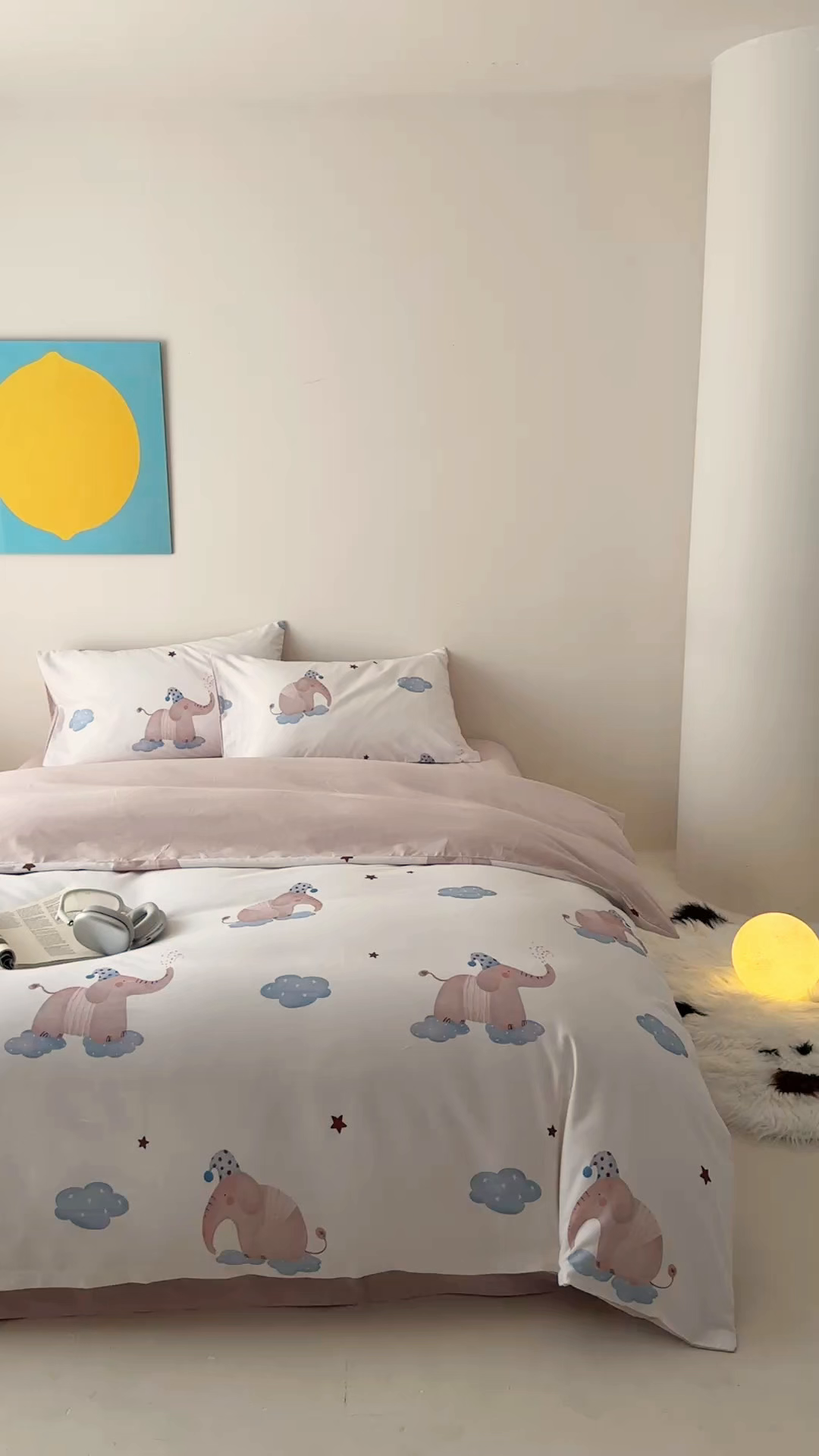 91家纺网 家纺一手货源 找家纺 窝米 2025新款全棉纯棉火山磨毛卡通系列四件套-第一组 向云端