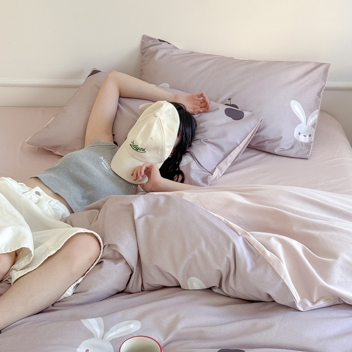 91家纺网 家纺一手货源 找家纺 （总）窝米 2025新款全棉纯棉火山磨毛卡通系列四件套-第二组