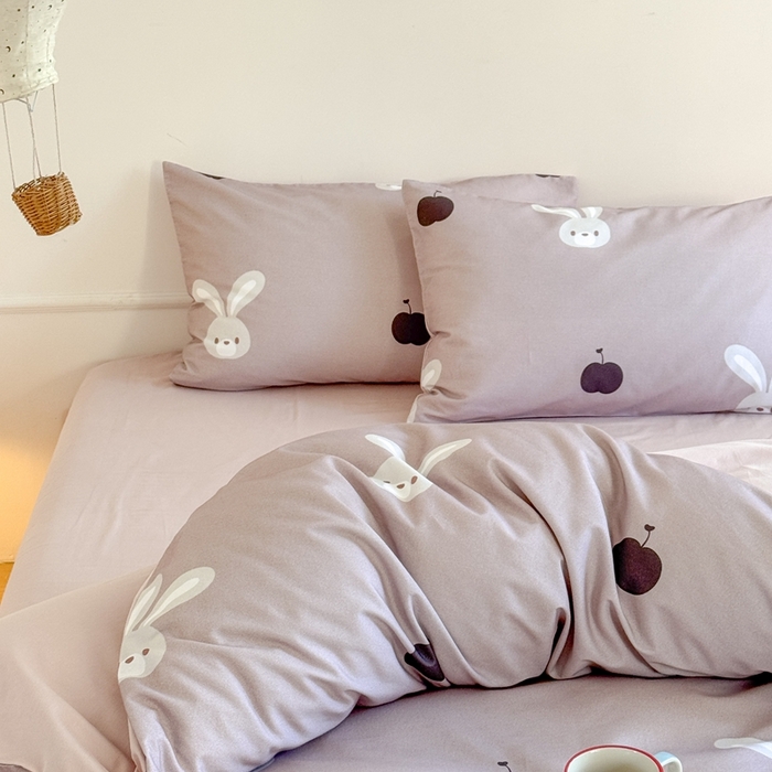 91家纺网 家纺一手货源 找家纺 （总）窝米 2025新款全棉纯棉火山磨毛卡通系列四件套-第二组