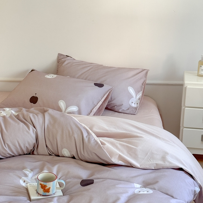 91家纺网 家纺一手货源 找家纺 （总）窝米 2025新款全棉纯棉火山磨毛卡通系列四件套-第二组