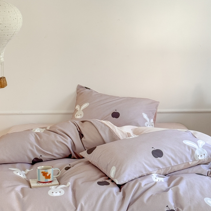 91家纺网 家纺一手货源 找家纺 （总）窝米 2025新款全棉纯棉火山磨毛卡通系列四件套-第二组