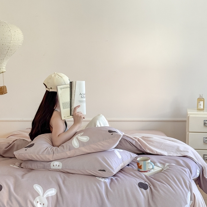 91家纺网 家纺一手货源 找家纺 （总）窝米 2025新款全棉纯棉火山磨毛卡通系列四件套-第二组