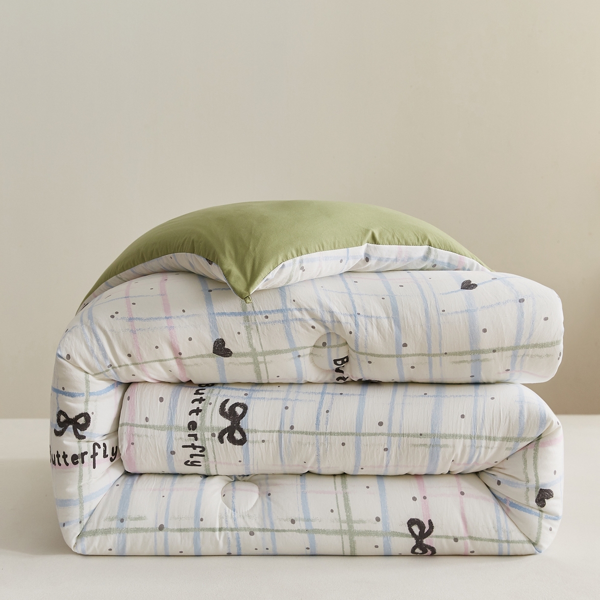 91家纺网 家纺一手货源 找家纺 湘之帛 2025新款A类云朵棉超柔抗菌冬被被子被芯 盐系格绊