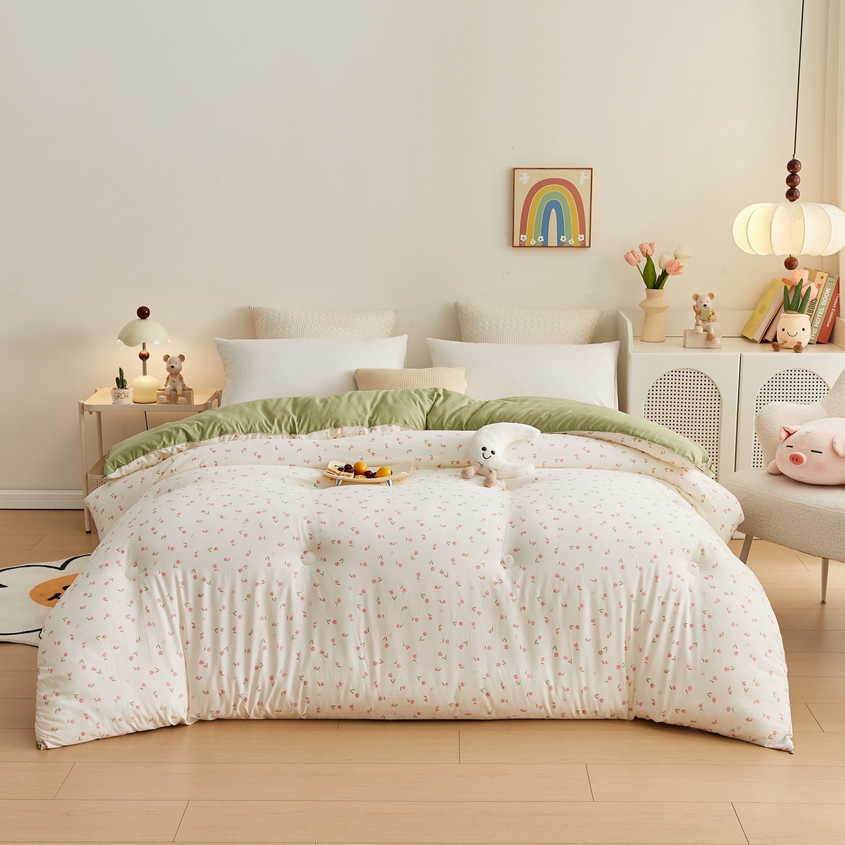 91家纺网 家纺一手货源 找家纺 湘之帛 2025新款A类云朵棉超柔抗菌冬被被子被芯 冬日玫瑰