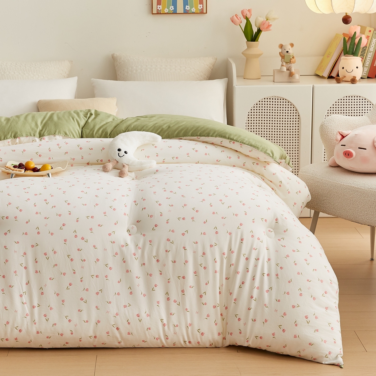 91家纺网 家纺一手货源 找家纺 湘之帛 2025新款A类云朵棉超柔抗菌冬被被子被芯 冬日玫瑰