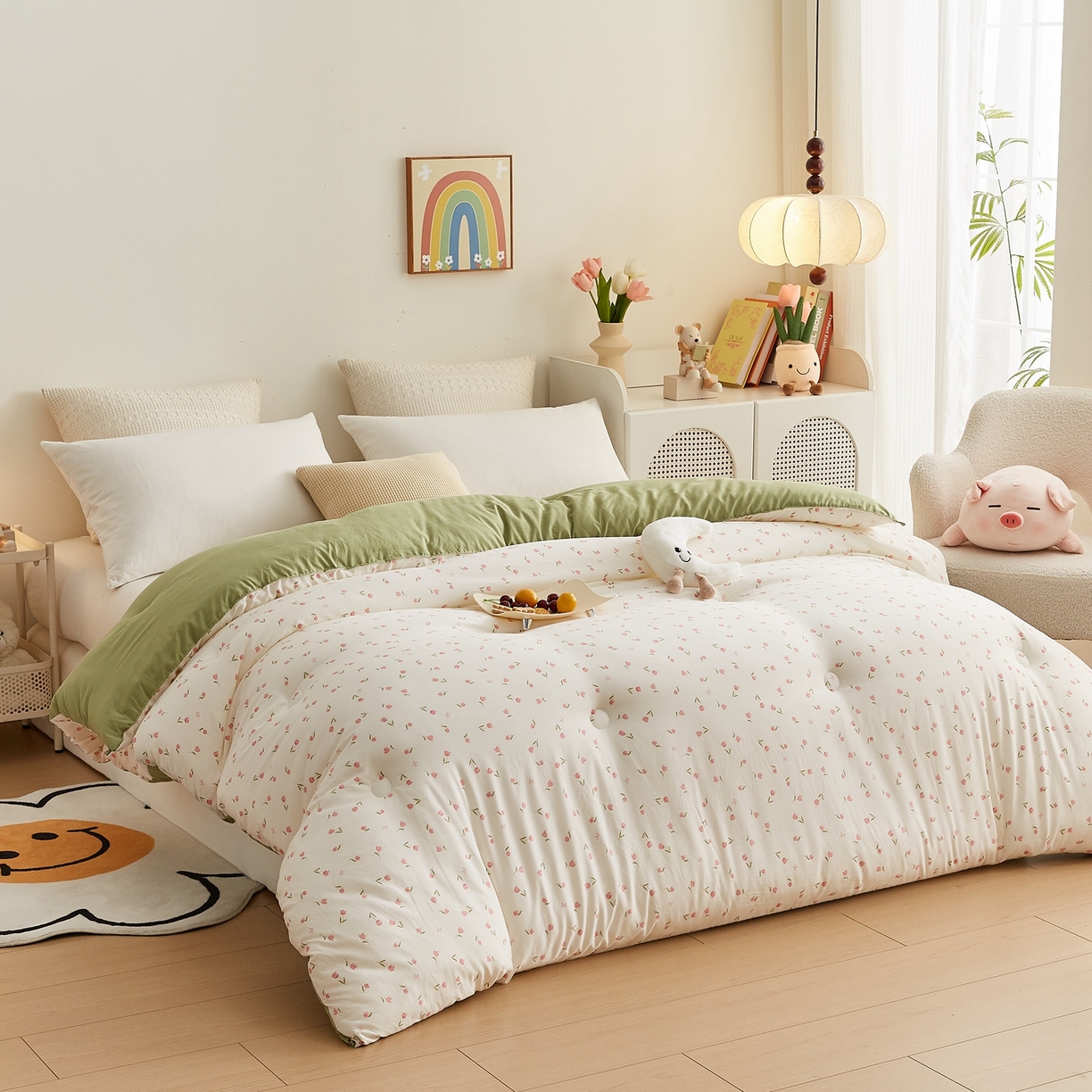 91家纺网 家纺一手货源 找家纺 湘之帛 2025新款A类云朵棉超柔抗菌冬被被子被芯 冬日玫瑰