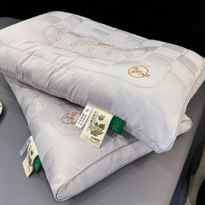 91家纺网 家纺一手货源 找家纺 芯奇想 2025新款棋盘格护颈枕 灰色