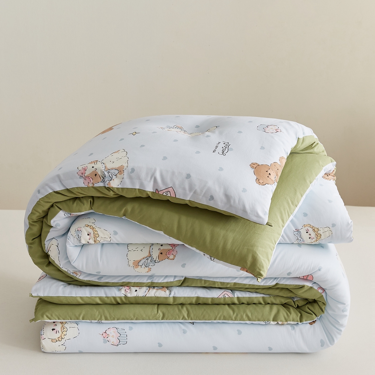 91家纺网 家纺一手货源 找家纺 湘之帛 2025新款A类云朵棉超柔抗菌冬被被子被芯 喵喵愿熊