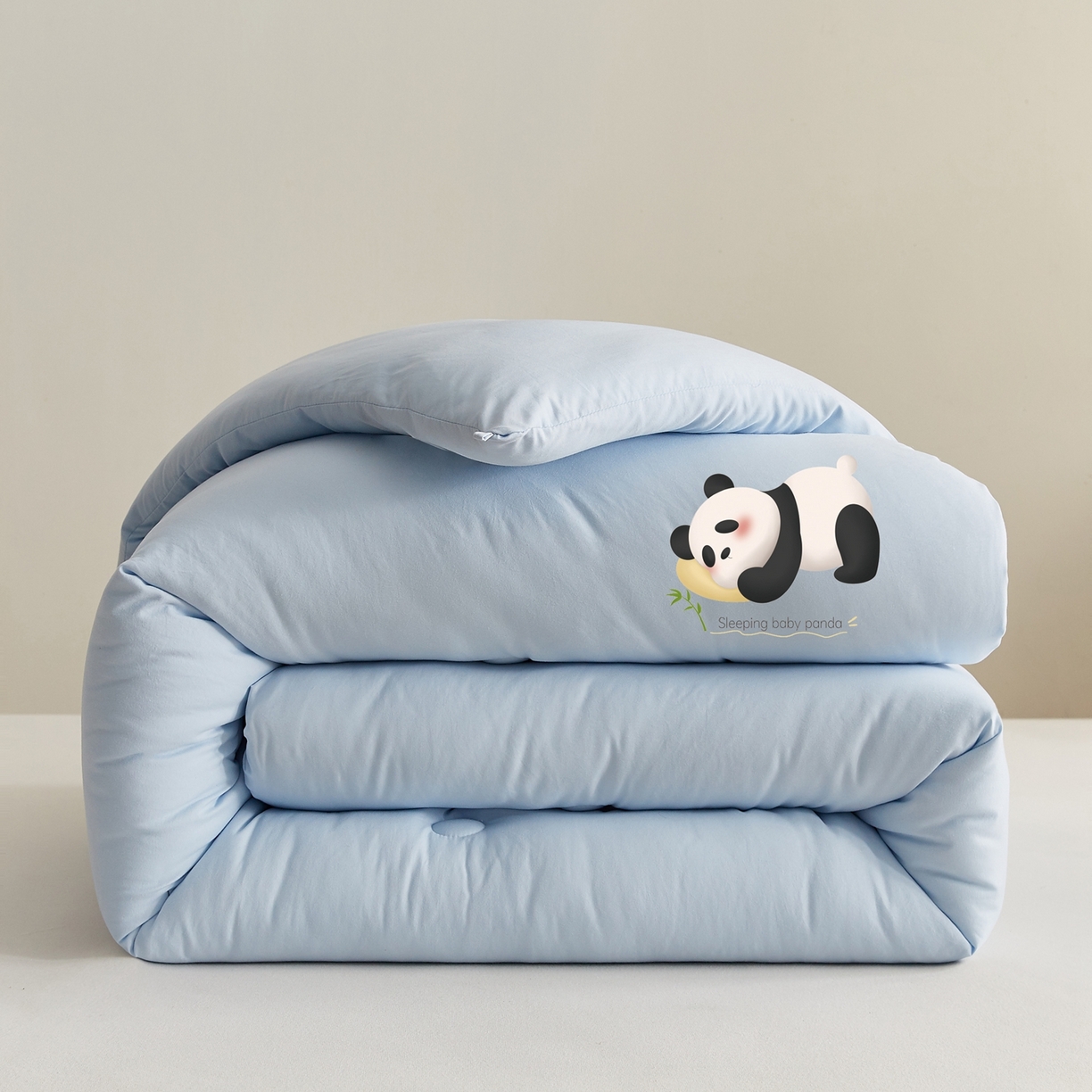 湘之帛 2025新款A类云朵棉超柔抗菌冬被被子被芯 熊猫肚肚被-许浅蓝