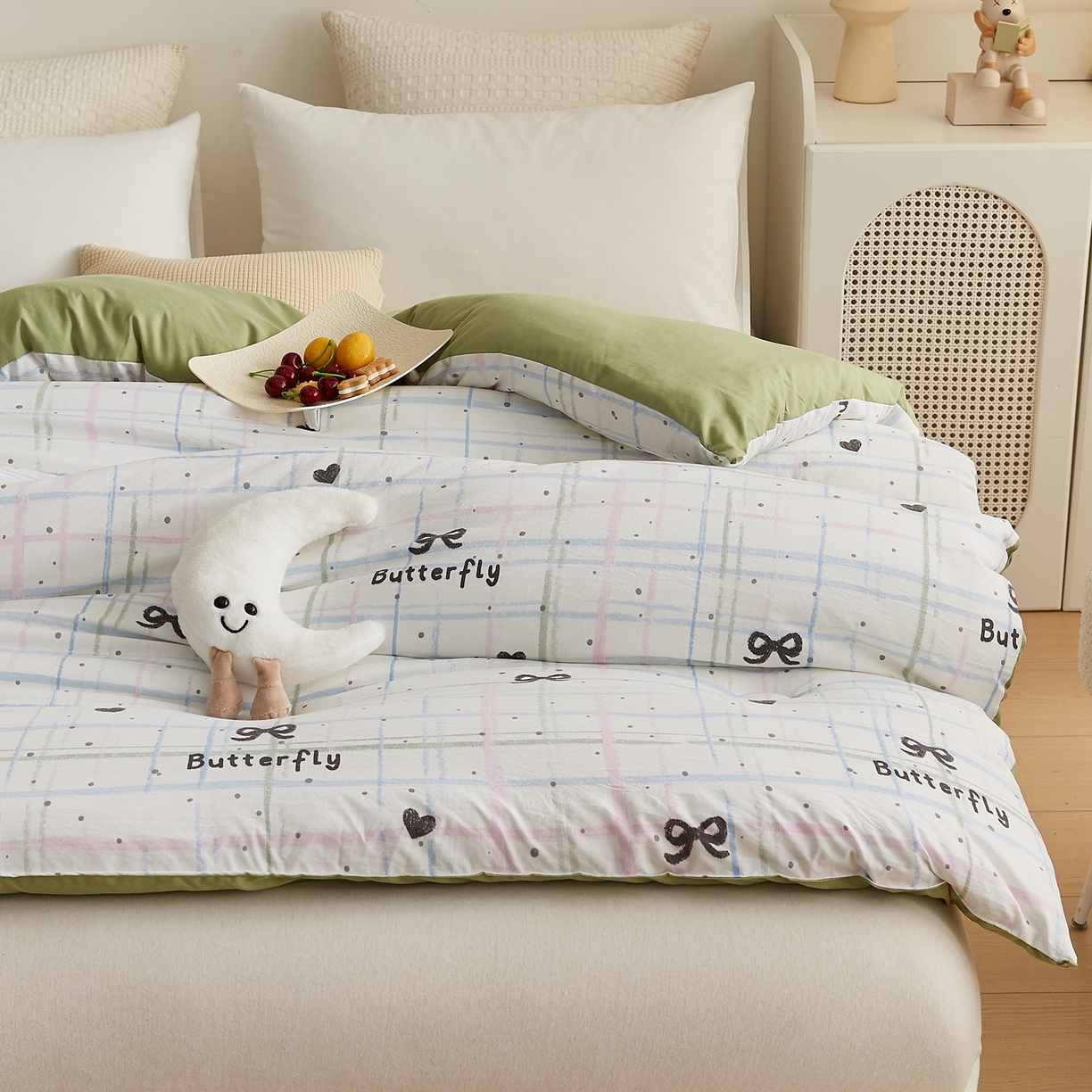 91家纺网 家纺一手货源 找家纺 湘之帛 2025新款A类云朵棉超柔抗菌冬被被子被芯 盐系格绊