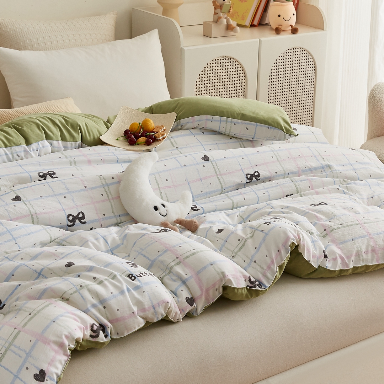 91家纺网 家纺一手货源 找家纺 湘之帛 2025新款A类云朵棉超柔抗菌冬被被子被芯 盐系格绊