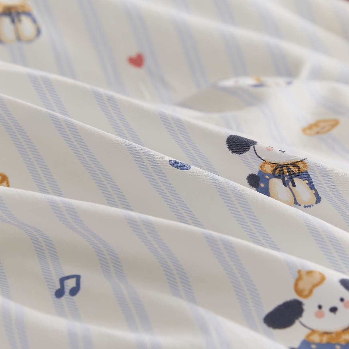 91家纺网 家纺一手货源 找家纺 湘之帛 2025新款A类云朵棉超柔抗菌冬被被子被芯 音符小狗