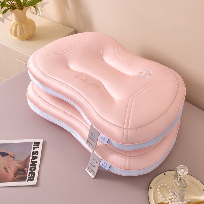 91家纺网 家纺一手货源 找家纺 芯奇想 2025新款硅胶护颈枕 spa枕芯枕头 粉色