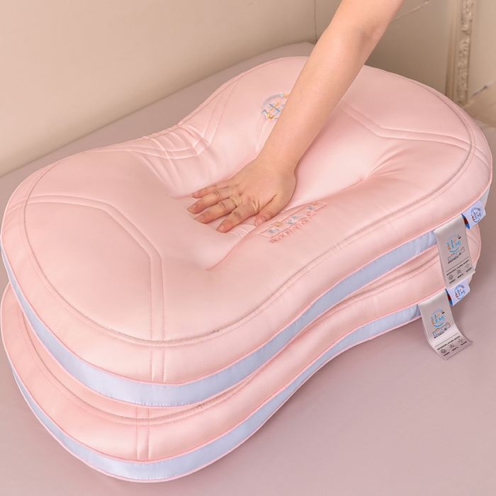 91家纺网 家纺一手货源 找家纺 芯奇想 2025新款硅胶护颈枕 spa枕芯枕头 粉色