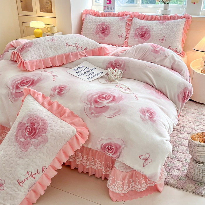 91家纺网 家纺一手货源 找家纺 (总) 铠畅 2025新款加厚牛奶绒床盖四件套