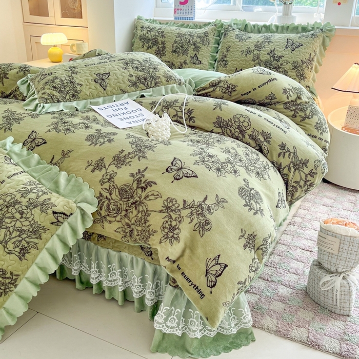 91家纺网 家纺一手货源 找家纺 (总) 铠畅 2025新款加厚牛奶绒床盖四件套