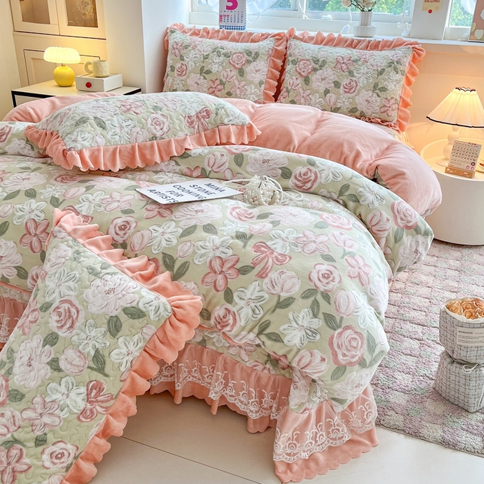 91家纺网 家纺一手货源 找家纺 (总) 铠畅 2025新款加厚牛奶绒床盖四件套