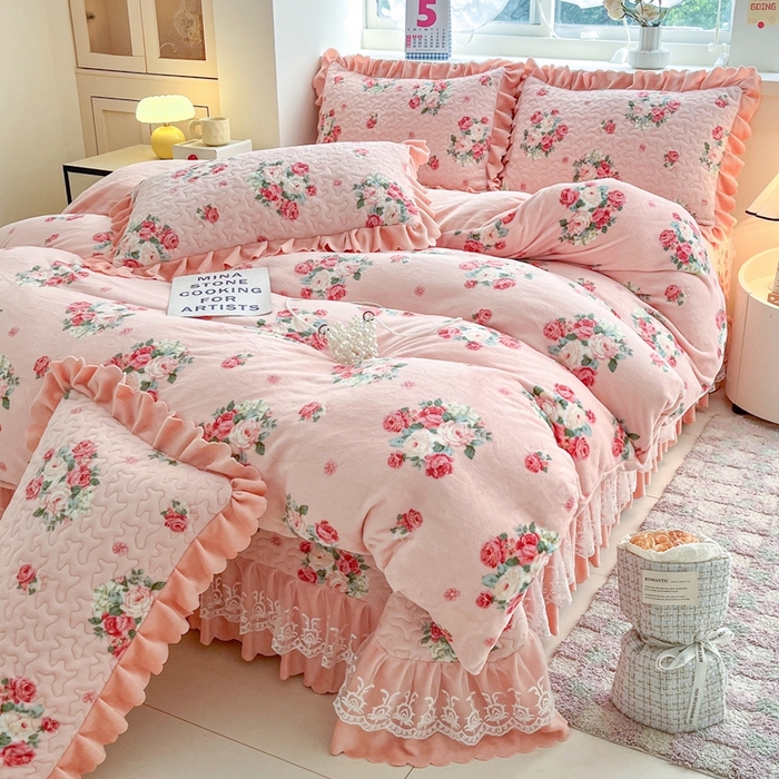 91家纺网 家纺一手货源 找家纺 (总) 铠畅 2025新款加厚牛奶绒床盖四件套