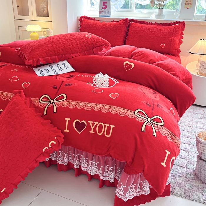 91家纺网 家纺一手货源 找家纺 (总) 铠畅 2025新款加厚牛奶绒床盖四件套