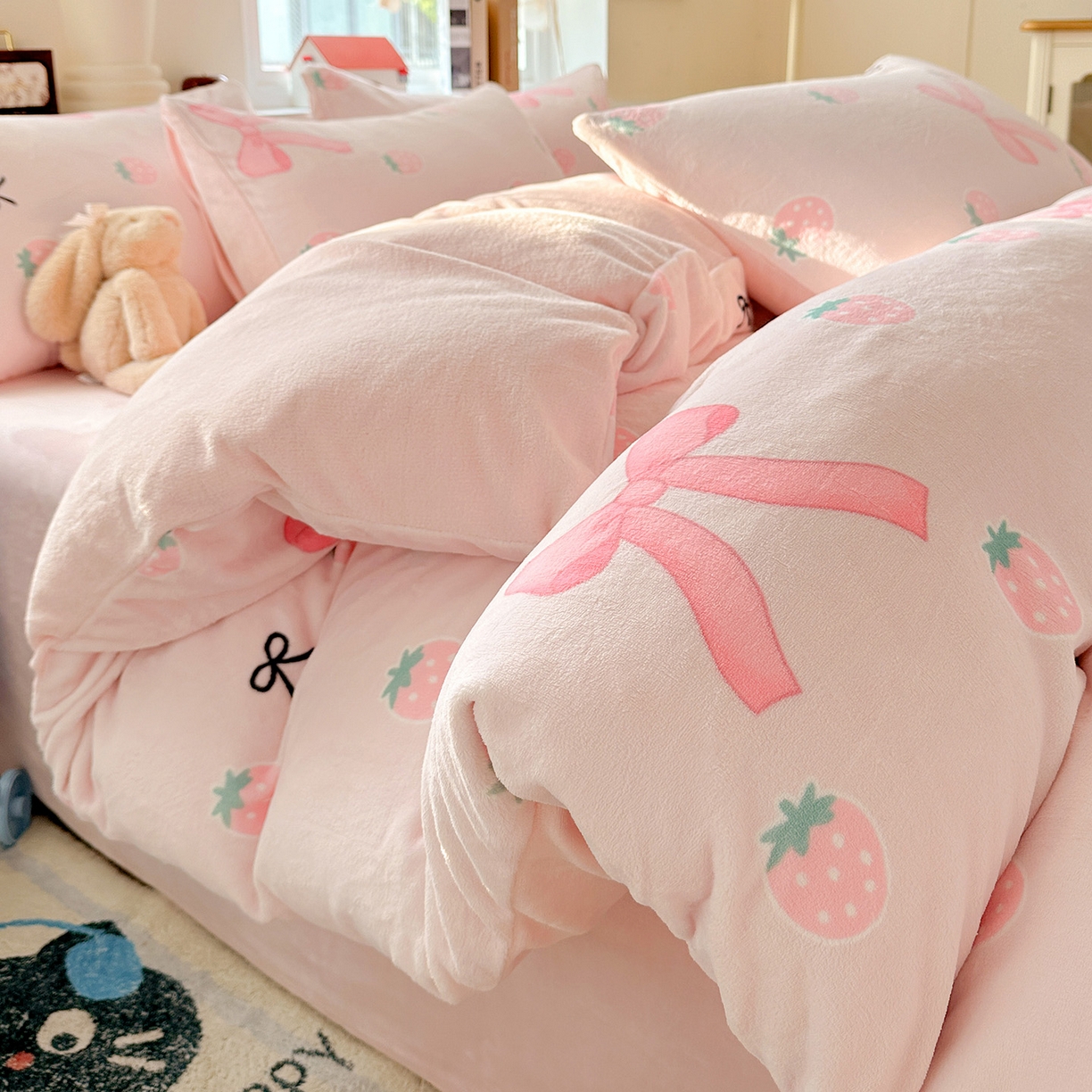 91家纺网 家纺一手货源 找家纺 （总）水木坊 2025新款A加厚牛奶绒印花四件套-含买家秀