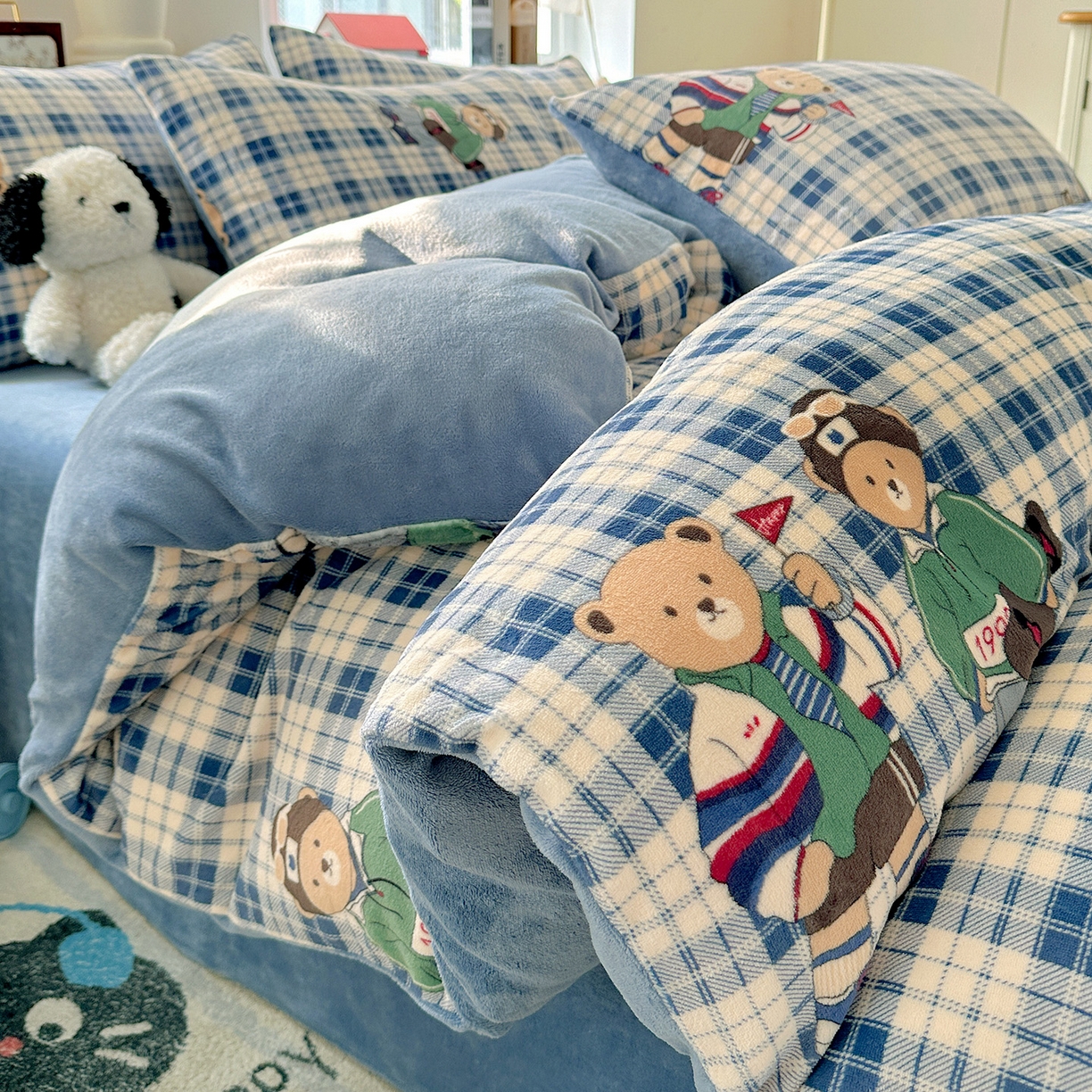 91家纺网 家纺一手货源 找家纺 （总）水木坊 2025新款A加厚牛奶绒印花四件套-含买家秀