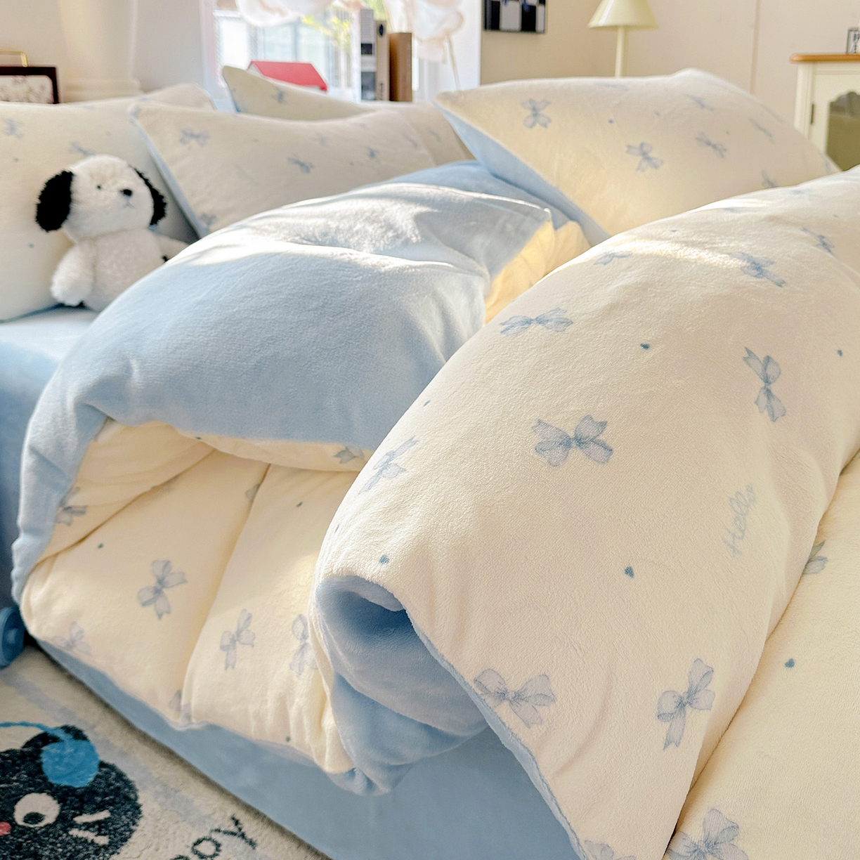 91家纺网 家纺一手货源 找家纺 （总）水木坊 2025新款A加厚牛奶绒印花四件套-含买家秀