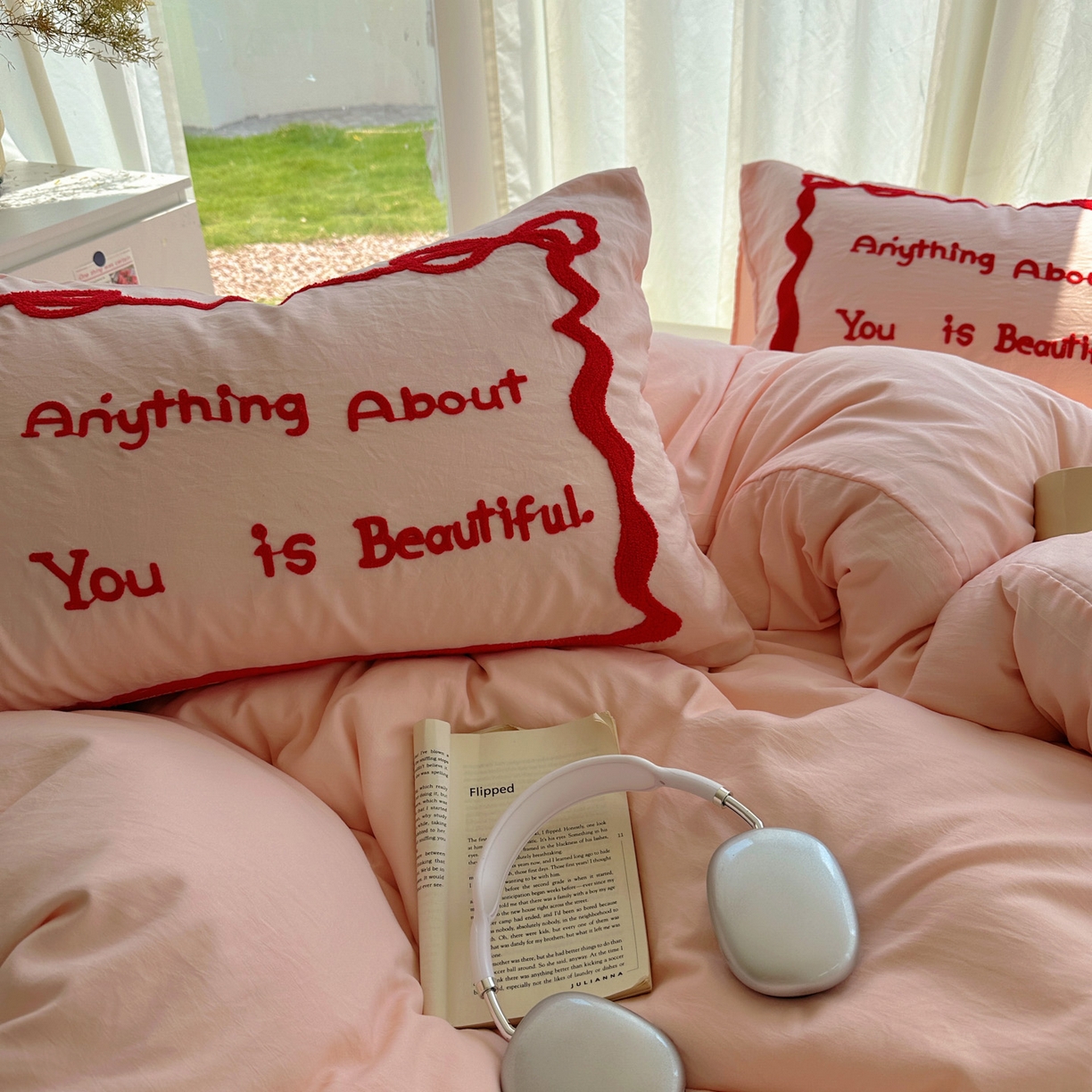 91家纺网 家纺一手货源 找家纺 （总）花伞家居 2025新款毛巾绣水洗棉小红书风四件套（提供买家秀）