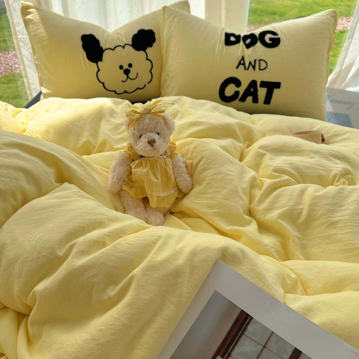 91家纺网 家纺一手货源 找家纺 （总）花伞家居 2025新款毛巾绣水洗棉小红书风四件套（提供买家秀）