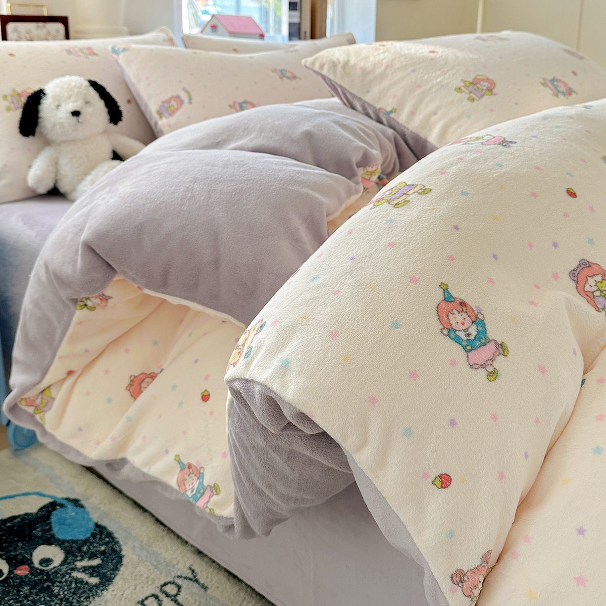 91家纺网 家纺一手货源 找家纺 （总）水木坊 2025新款A加厚牛奶绒印花四件套-含买家秀