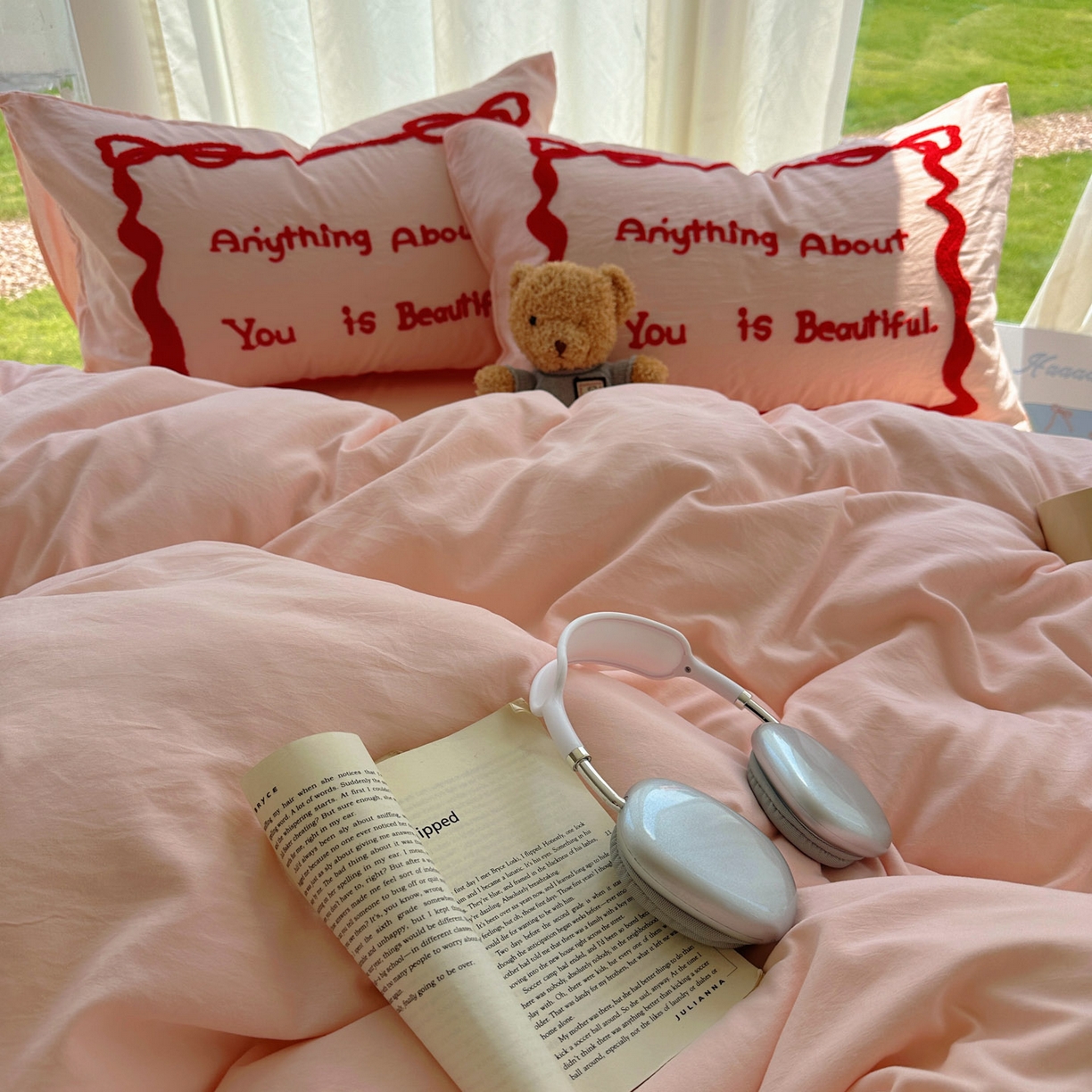 花伞家居 2025新款毛巾绣水洗棉小红书风四件套（提供买家秀） 公主玉