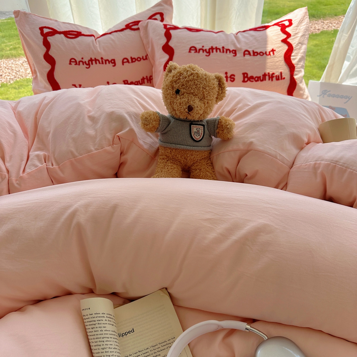 91家纺网 家纺一手货源 找家纺 花伞家居 2025新款毛巾绣水洗棉小红书风四件套（提供买家秀） 公主玉