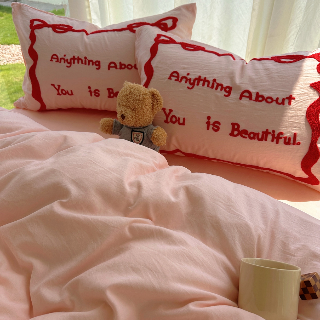 91家纺网 家纺一手货源 找家纺 花伞家居 2025新款毛巾绣水洗棉小红书风四件套（提供买家秀） 公主玉