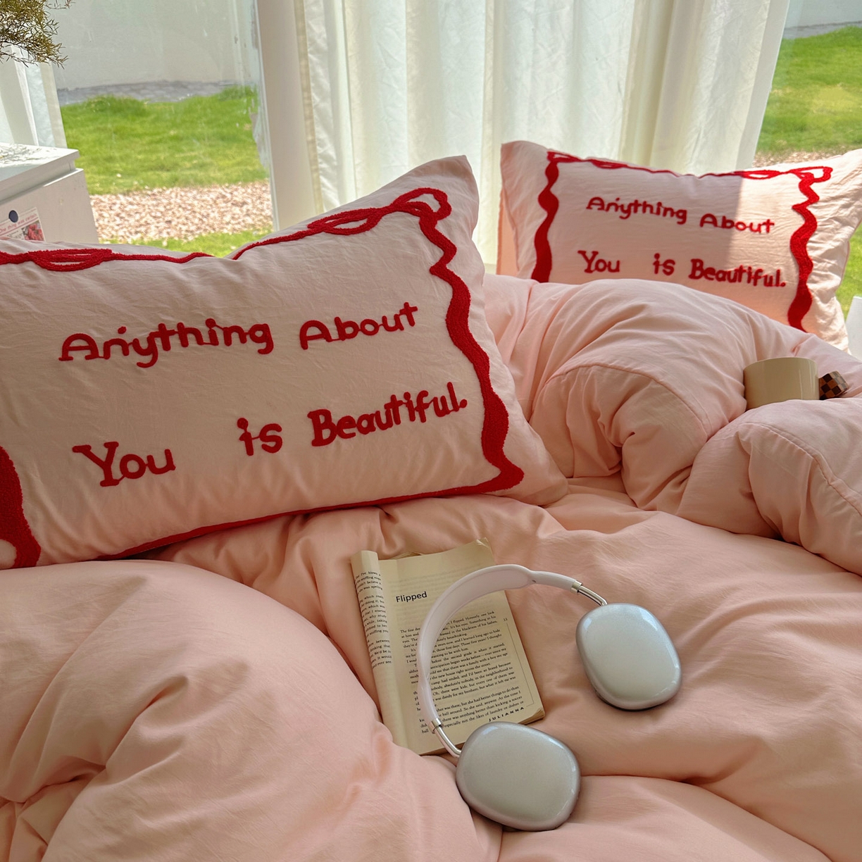 91家纺网 家纺一手货源 找家纺 花伞家居 2025新款毛巾绣水洗棉小红书风四件套（提供买家秀） 公主玉