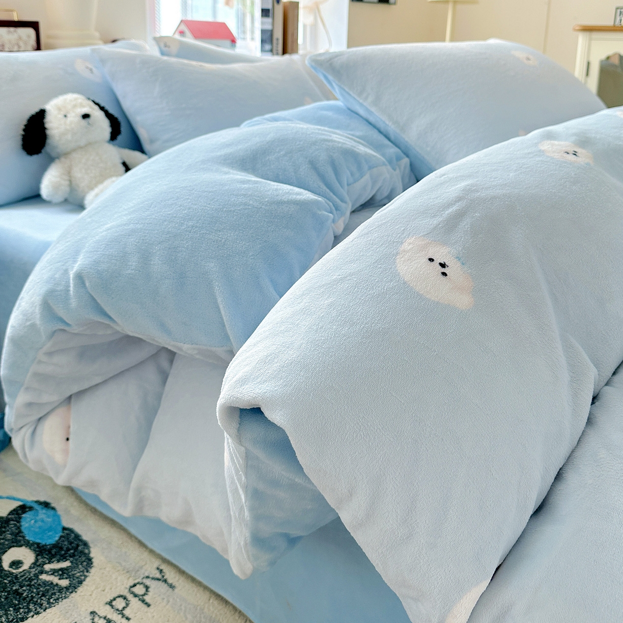 91家纺网 家纺一手货源 找家纺 （总）水木坊 2025新款A加厚牛奶绒印花四件套-含买家秀