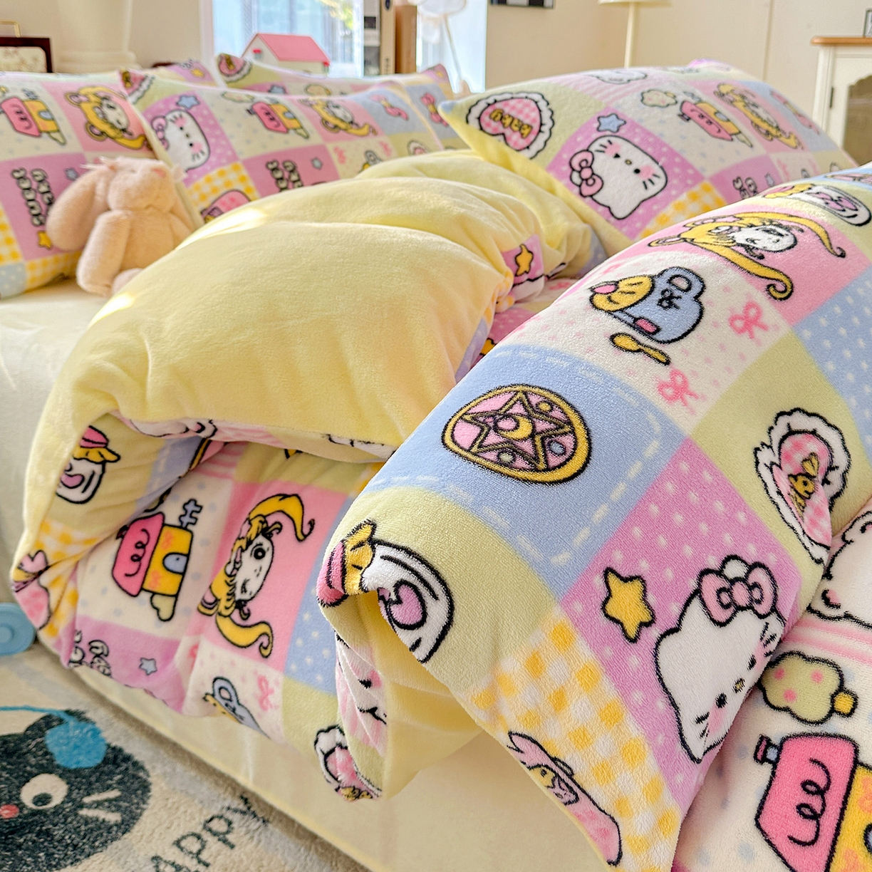 91家纺网 家纺一手货源 找家纺 （总）水木坊 2025新款A加厚牛奶绒印花四件套-含买家秀