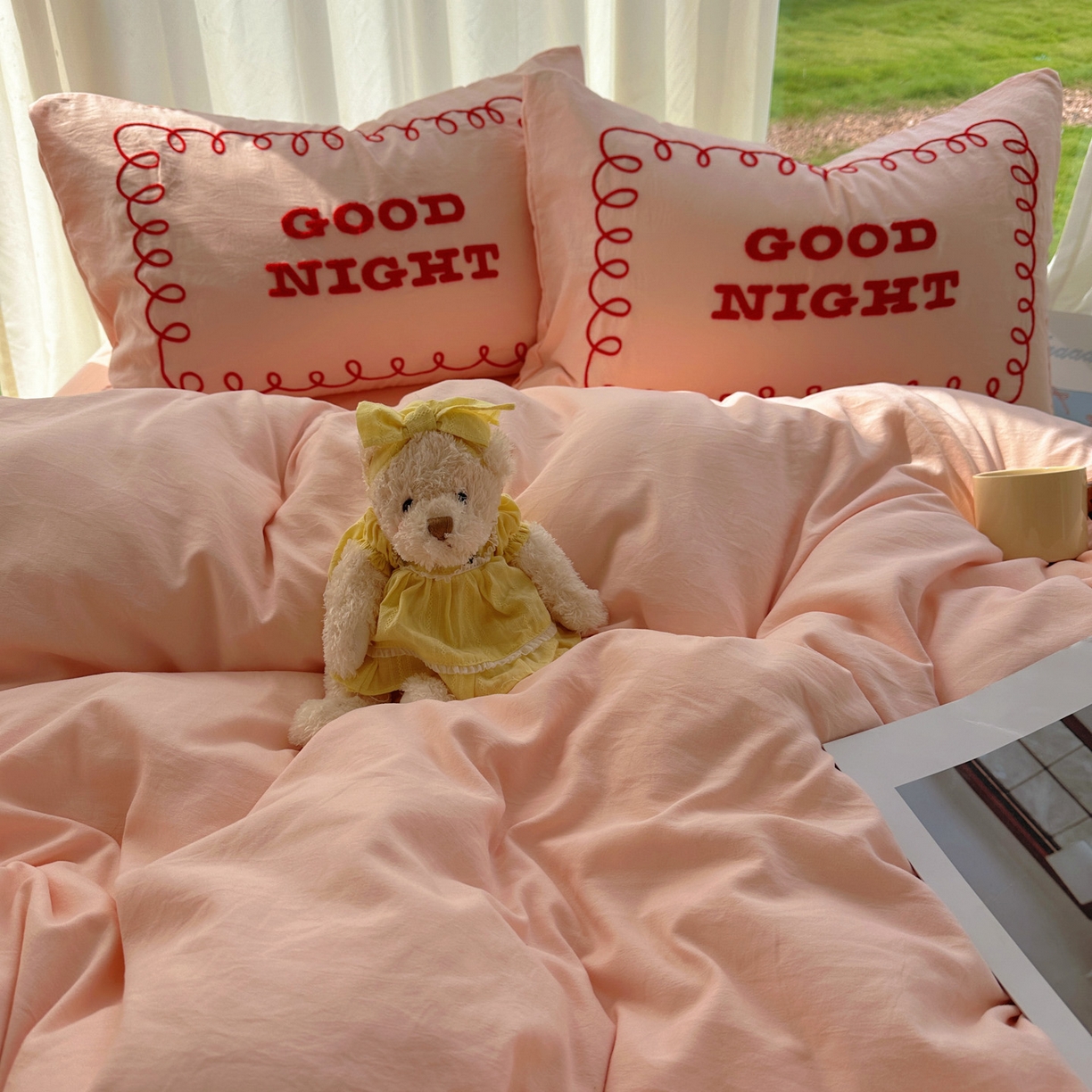 花伞家居 2025新款毛巾绣水洗棉小红书风四件套（提供买家秀） 晚安玉