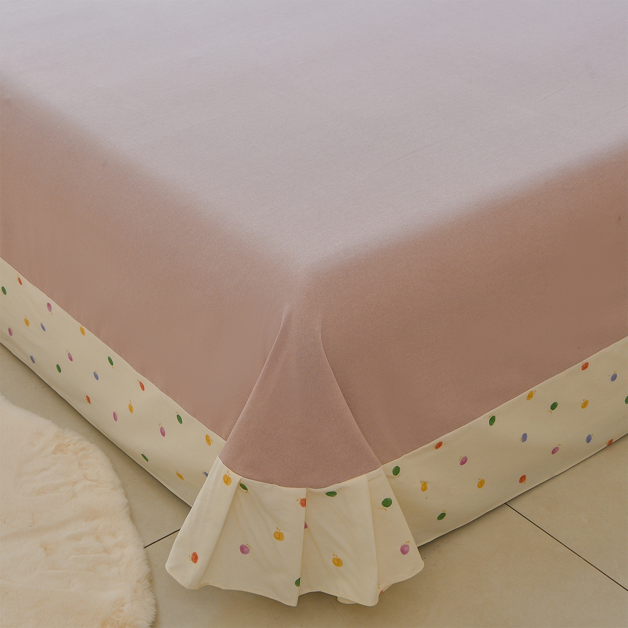 91家纺网 家纺一手货源 找家纺 董成龙家纺 2025新款全棉磨毛数码印花四件套 甜心乐园-米