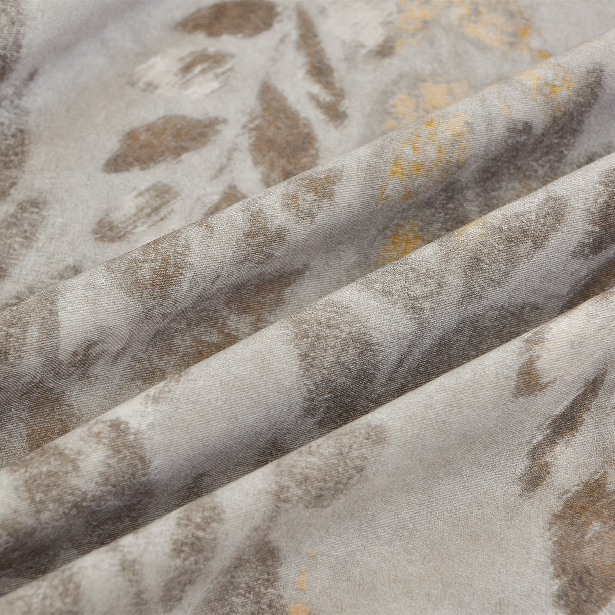 91家纺网 家纺一手货源 找家纺 董成龙家纺 2025新款全棉磨毛数码印花四件套 折枝春山-咖