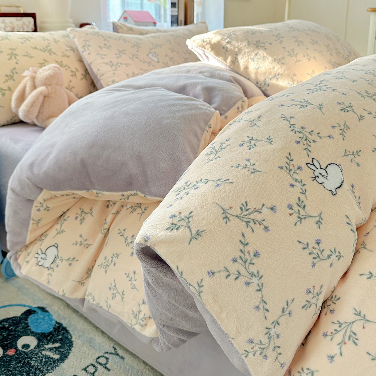 91家纺网 家纺一手货源 找家纺 （总）水木坊 2025新款A加厚牛奶绒印花四件套-含买家秀