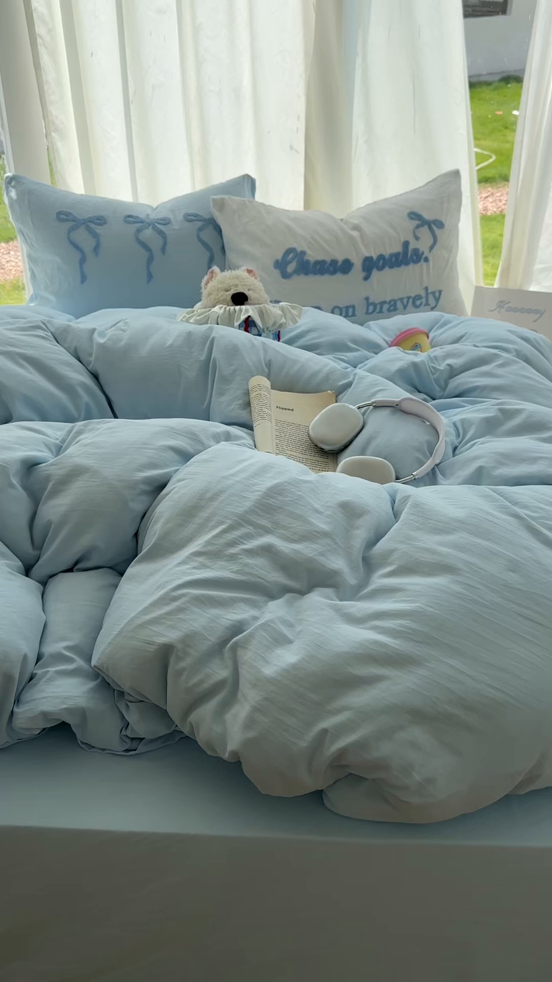 91家纺网 家纺一手货源 找家纺 花伞家居 2025新款毛巾绣水洗棉小红书风四件套（提供买家秀） 勇敢蓝