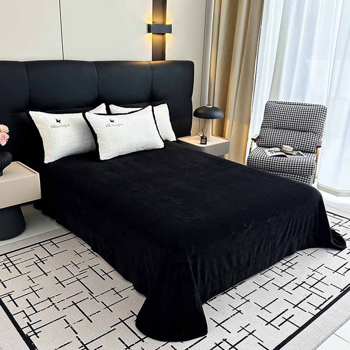 91家纺网 家纺一手货源 找家纺 （总）2025兔毛包边贴布绣花牛奶绒四件套蝶恋