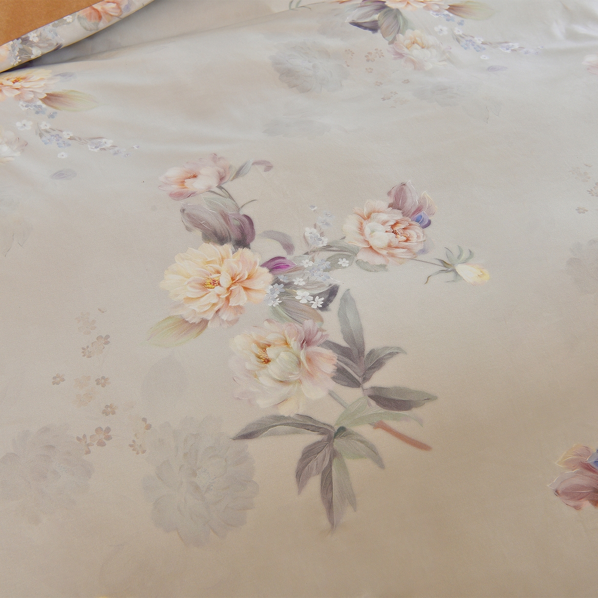 91家纺网 家纺一手货源 找家纺 董成龙家纺 2025新款全棉磨毛数码印花四件套 一朵芜-米