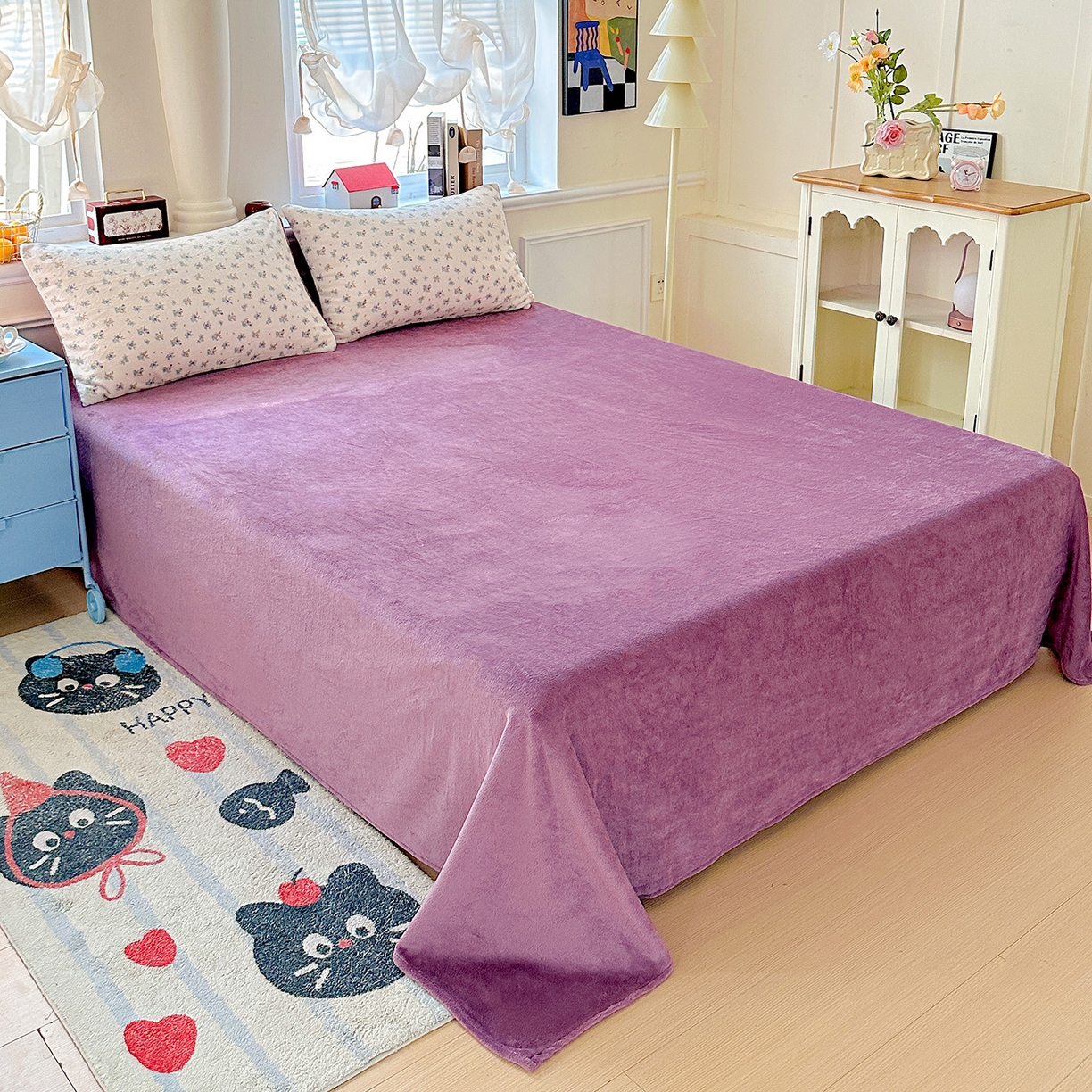 91家纺网 家纺一手货源 找家纺 水木坊 2025新款A加厚牛奶绒印花四件套-含买家秀 繁华似梦